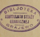 Powiększ zdjęcie Pieczątka z biblioteki Komisariatu Straży Granicznej w Grajewie